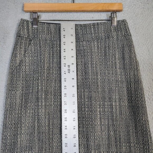 J.Crew Maxi Skirt Womens 4 Gray Wool Blend Tweed Side Slit Pencil Modest Vintage - Picture 4 of 11